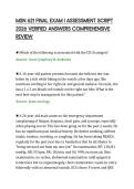 MSN 621 FINAL EXAM I ASSESSMENT SCRIPT&NewLine;2026 VERIFIED ANSWERS COMPREHENSIVE&NewLine;REVIEW