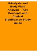 Urinalysis and Body Fluid Analysis Key Concepts and Clinical Significance Study Guide 2025&sol; 2026 with Solution Manual Clinical Laboratory Science Exam Review and Diagnostic Prep