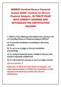 2026-2027 NEWEST Certified Divorce Financial&NewLine;Analyst EXAM &vert; Institute for Divorce&NewLine;Financial Analysts &vert; ULTIMATE EXAM&NewLine;WITH CORRECT ANSWERS AND&NewLine;RATIONALES FOR CERTIFICATION&NewLine;SUCCESS