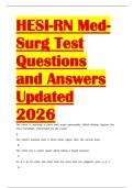 HESI-RN Med-Surg Test Questions and Answers Updated 2026