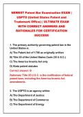 2026-2027 NEWEST Patent Bar Examination EXAM &vert;&NewLine;USPTO &lpar;United States Patent and&NewLine;Trademark Office&rpar; &vert; ULTIMATE EXAM&NewLine;WITH CORRECT ANSWERS AND&NewLine;RATIONALES FOR CERTIFICATION&NewLine;SUCCESS&NewLine;