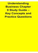 Understanding Business Chapter 9 Study Guide Key Concepts and Practice Questions 2025&sol; 2026 with Solution Manual Business Fundamentals Exam Review and Exercises
