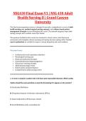 NSG430 Final Exam V1&comma; V2 & V3 &vert; NSG 430 Adult Health Nursing II &vert; Grand Canyon University &vert; Complete Exam Bundle with Detailed Verified Answers