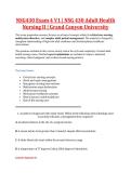 NSG430 Exam 4 V1&comma; V2 & V3 &vert; NSG 430 Adult Health Nursing II &vert; Grand Canyon University &vert; Complete Exam Bundle with Detailed Verified Answers