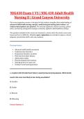 NSG430 Exam 1 V1 &vert; NSG 430 Adult Health &NewLine;Nursing II &vert; Grand Canyon University