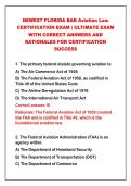 2026-2027 NEWEST FLORIDA BAR Aviation Law&NewLine;CERTIFICATION EXAM &vert; ULTIMATE EXAM&NewLine;WITH CORRECT ANSWERS AND&NewLine;RATIONALES FOR CERTIFICATION&NewLine;SUCCESS