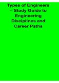 Types of Engineers Study Guide to Engineering Disciplines and Career Paths 2025&sol; 2026 with Solution Manual Engineering Fields Overview and Career Development Review