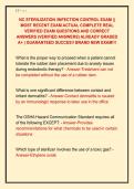 NC STERILIZATION &sol;INFECTION CONTROL EXAM &vert;&vert; &NewLine;MOST RECENT EXAM ACTUAL COMPLETE REAL &NewLine;VERIFIED EXAM QUESTIONS AND CORRECT &NewLine;ANSWERS &lpar;VERIFIED ANSWERS&rpar; ALREADY GRADED &NewLine;A&plus; &vert; GUARANTEED SUCCES&excl;&excl; BRAND NEW EXAM&excl;&excl;&excl;