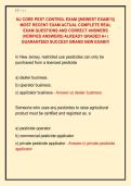 NJ CORE PEST CONTROL EXAM &vert;&vert;NEWEST EXAM&excl;&excl;&excl;&vert;&vert; &NewLine;MOST RECENT EXAM ACTUAL COMPLETE REAL &NewLine;EXAM QUESTIONS AND CORRECT ANSWERS &NewLine;&lpar;VERIFIED ANSWERS&rpar; ALREADY GRADED A&plus; &vert; &NewLine;GUARANTEED SUCCES&excl;&excl; BRAND NEW EXAM&excl;&excl;&excl;