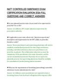 N677 CONTROLLED SUBSTANCE EXAM&NewLine;CERTIFICATION EVALUATION 2026 FULL&NewLine;QUESTIONS AND CORRECT ANSWERS