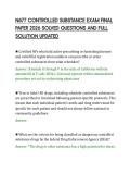 N677 CONTROLLED SUBSTANCE EXAM FINAL&NewLine;PAPER 2026 SOLVED QUESTIONS AND FULL&NewLine;SOLUTION UPDATED