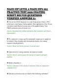 NACE CIP LEVEL 2 NACE CIP2 001&NewLine;PRACTICE TEST 2026 COATING&NewLine;SCRIPT SOLVED QUESTIONS&NewLine;VERIFIED ANSWERS A&plus;