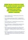 BCMAP Monitor Certification EXAM &NewLine;STUDY GUIDE 2026&sol;2027 ACCURATE &NewLine;QUESTIONS WITH CORRECT &NewLine;DETAILED SOLUTIONS &vert;&vert; &NewLine;100&percnt; GUARANTEED PASS &NewLine;<NEWEST VERSION> 