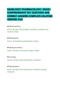 NAGELHOUT PHARMACOLOGY 1 EXAM 1&NewLine;COMPREHENSIVE TEST QUESTIONS AND&NewLine;CORRECT ANSWERS COMPLETE SOLUTION&NewLine;VERIFIED PASS&NewLine;