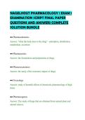 NAGELHOUT PHARMACOLOGY 1 EXAM 1&NewLine;EXAMINATION SCRIPT FINAL PAPER&NewLine;QUESTIONS AND ANSWERS COMPLETE&NewLine;SOLUTION BUNDLE