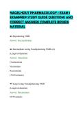 NAGELHOUT PHARMACOLOGY 1 EXAM 1&NewLine;EXAMPREP STUDY GUIDE QUESTIONS AND&NewLine;CORRECT ANSWERS COMPLETE REVIEW&NewLine;MATERIAL&NewLine;