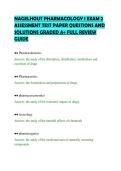 NAGELHOUT PHARMACOLOGY 1 EXAM 2&NewLine;ASSESSMENT TEST PAPER QUESTIONS AND&NewLine;SOLUTIONS GRADED A&plus; FULL REVIEW&NewLine;GUIDE&NewLine;