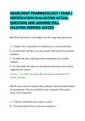 NAGELHOUT PHARMACOLOGY 1 EXAM 2&NewLine;CERTIFICATION EVALUATION ACTUAL&NewLine;QUESTIONS AND ANSWERS FULL&NewLine;SOLUTION VERIFIED SUCCESS