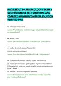 NAGELHOUT PHARMACOLOGY 1 EXAM 2&NewLine;COMPREHENSIVE TEST QUESTIONS AND&NewLine;CORRECT ANSWERS COMPLETE SOLUTION&NewLine;VERIFIED PASS&NewLine;