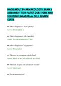NAGELHOUT PHARMACOLOGY 1 EXAM 3&NewLine;ASSESSMENT TEST PAPER QUESTIONS AND&NewLine;SOLUTIONS GRADED A&plus; FULL REVIEW&NewLine;GUIDE