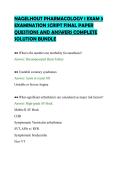 NAGELHOUT PHARMACOLOGY 1 EXAM 3&NewLine;EXAMINATION SCRIPT FINAL PAPER&NewLine;QUESTIONS AND ANSWERS COMPLETE&NewLine;SOLUTION BUNDLE&NewLine;