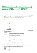 SOCI 1301 Exam 1 &vert; Questions and answers&vert; Updated RATED A&plus; &vert; 100&percnt; CORRECT &NewLine;&NewLine;