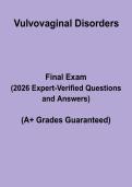 Vulvovaginal Disorders Exam 2026 Questions & Answers &vert; Complete Study Guide PDF