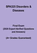 SPA325 Disorders & Diseases Exam 1 2026 Questions & Answers &vert; Study Guide PDF