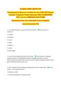 FLORIDA HOME INSPECTOR  &NewLine;Comprehensive Resource To Help You Ace 2026-2027 Exams &NewLine;Includes Frequently Tested Questions With ELABORATED &NewLine;100&percnt; Correct COMPLETE SOLUTIONS &NewLine;Guaranteed Pass First Attempt&excl;&excl; Current Update&excl;&excl; &NewLine;Instant Download Pdf 