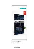 Solutions Manual&colon; Introduction to Robotics &lpar;3rd Ed&period;&rpar; &ndash; Saeed Niku