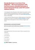 Nevada Business & Law Exam Prep 2026&sol;2027 &ndash; 200 Actual Questions with Verified Answers&comma; Detailed Rationales & Expert-Reviewed Study Guide PDF &lpar;Latest Updated Edition&rpar;