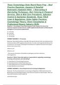 Texas Cosmetology State Board Exam Prep &ndash; Real Practice Questions&comma; Answers & Detailed Rationales &lpar;Updated 2026&rpar;  &vert; Haircutting & Hairstyling Techniques&comma; Hair Coloring & Chemical Services&comma; Skin & Nail Care Procedures&comma; Infection Control & Sanitation Standar