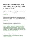 NAVIGATOR STATE VERIFIED ACTUAL SCRIPT&NewLine;2026 COMPLETE QUESTIONS AND CORRECT&NewLine;ANSWERS GRADED A&plus;