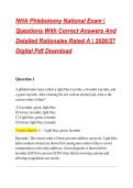 NHA Phlebotomy National Exam &vert; &NewLine;Questions With Correct Answers And &NewLine;Detailed Rationales Rated A &vert; 2026&sol;27 &NewLine;Digital Pdf Download 