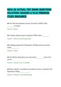 NCIA AZ ACTUAL TEST BANK QUESTIONS&NewLine;SOLUTIONS GRADED A PLUS PREMIUM&NewLine;STUDY RESOURCE&NewLine;