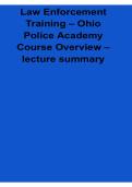 Law Enforcement Training Ohio Police Academy Course Overview Lecture Summary 2025&sol; 2026 Police Academy Fundamentals and Certification Review