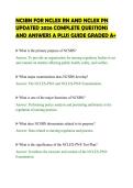 NCSBN FOR NCLEX RN AND NCLEX PN&NewLine;UPDATED 2026 COMPLETE QUESTIONS&NewLine;AND ANSWERS A PLUS GUIDE GRADED A&plus;