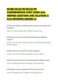 NCSBN NCLEX RN NCLEX PN&NewLine;COMPREHENSIVE STUDY GUIDE 2026&NewLine;VERIFIED QUESTIONS AND SOLUTIONS A&NewLine;PLUS RESOURCE GRADED A&plus;