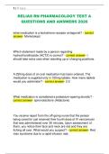 RELIAS RN PHARMACOLOGY TEST A QUESTIONS AND ANSWERS 2026