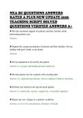 NEA BC QUESTIONS ANSWERS&NewLine;RATED A PLUS NEW UPDATE 2026&NewLine;TEACHING SCRIPT SOLVED&NewLine;QUESTIONS VERIFIED ANSWERS A&plus;