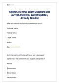 PATHO 370 Final Exam Questions and Correct Answers&sol; Latest Update &sol; Already Graded