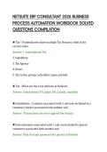 NETSUITE ERP CONSULTANT 2026 BUSINESS&NewLine;PROCESS AUTOMATION WORKBOOK SOLVED&NewLine;QUESTIONS COMPILATION&NewLine;
