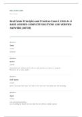 real estate principles EXAM A&plus; GRADE ASSURED COMPLETE SOLUTIONS AND VERIFIED ANSWERS