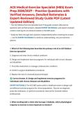 ACE Medical Exercise Specialist &lpar;MES&rpar; Exam Prep 2026&sol;2027 &ndash; 200 Practice Questions with Verified Answers&comma; Detailed Rationales & Expert-Reviewed Study Guide PDF &lpar;Latest Updated Edition&rpar;