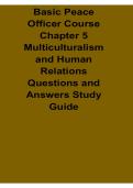 Basic Peace Officer Course Chapter 5 Multiculturalism and Human Relations Questions and Answers Study Guide 2025&sol; 2026 Law Enforcement Cultural Competency Exam Review