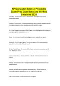 AP Computer Science Principles Exam Prep Questions and Verified Solutions 2026