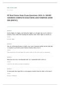real estate law EXAM A&plus; GRADE ASSURED COMPLETE SOLUTIONS AND VERIFIED ANSWERS