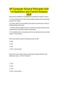 AP Computer Science Principles Unit 1-4 Questions and Correct Answers 2026