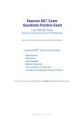 Pearson RBT Exam Practice Questions 2026&sol;2027 &ndash; 100 Questions & Answers with rationales&NewLine;