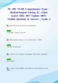 NU 185&sol; NU185 Comprehensive Exam &ndash; Medical-Surgical Nursing II &vert; Galen &lpar;Latest 2026&sol; 2027 Update&rpar; 100&percnt; Verified Questions & Answers &vert; Grade A